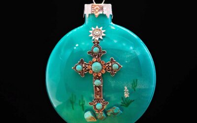 Turquoise Cross Southwestern Ornament by Bette Fraser Day