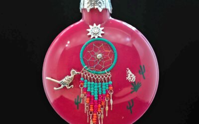 Roadrunner Dreamcatcher Glass Ornament by Bette Fraser Day