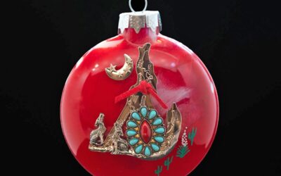 Coyote Turquoise Glass Ornament by Bette Fraser Day
