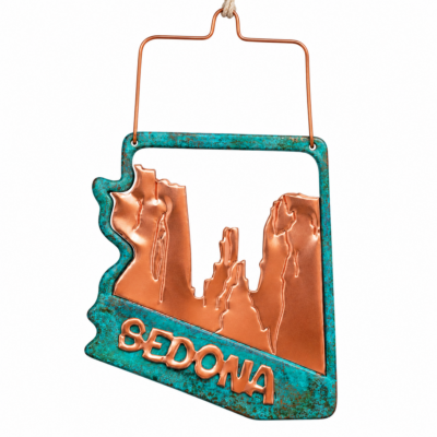 Copper Patina Arizona State Sedona Ornament | 3D Metal