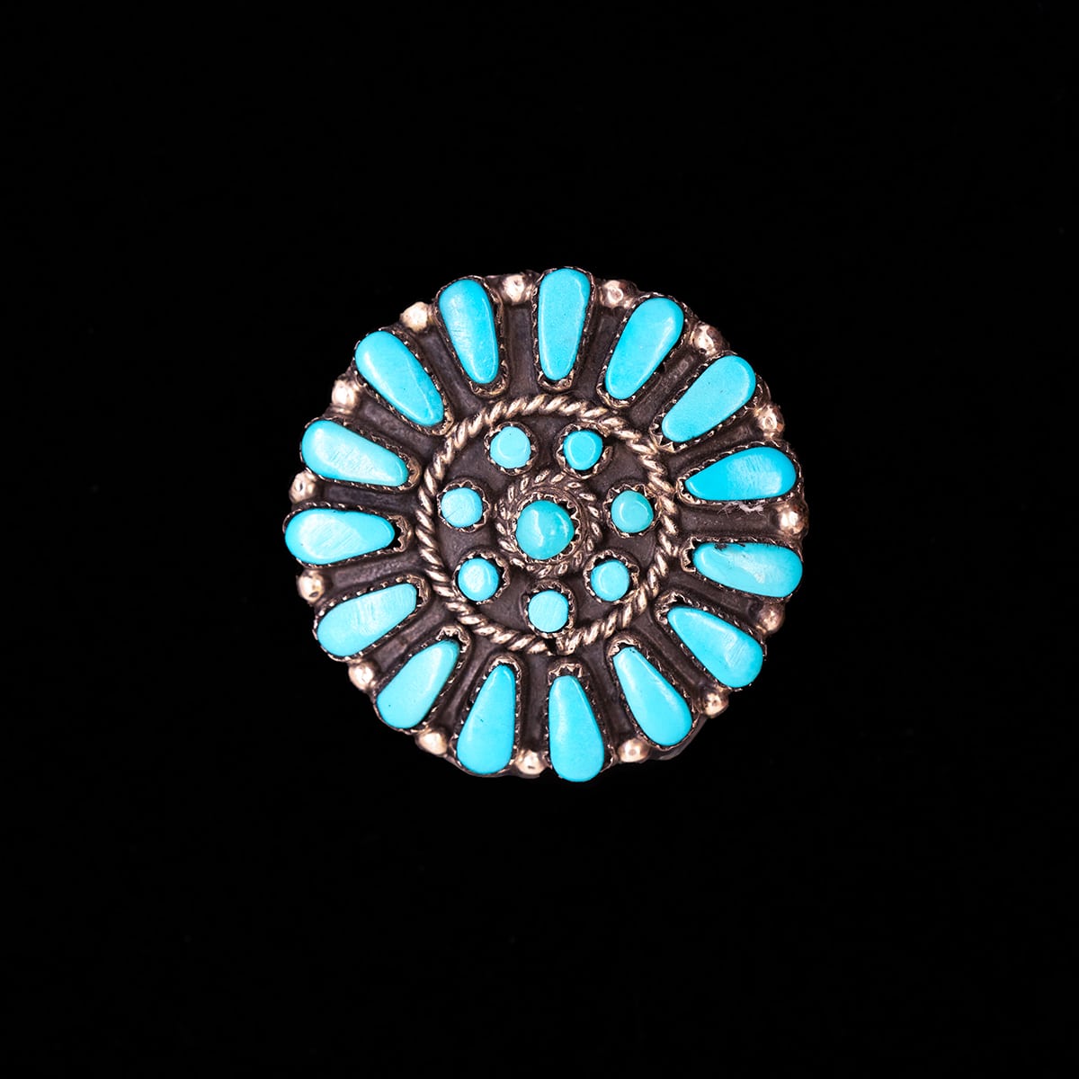 Zuni Petit Point Turquoise Pendant by M. Stead