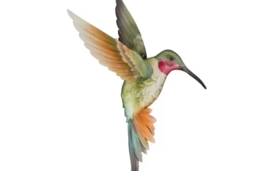 Sedona Small Ruby Jewel Hummingbird Metal & Capiz Wall Decor